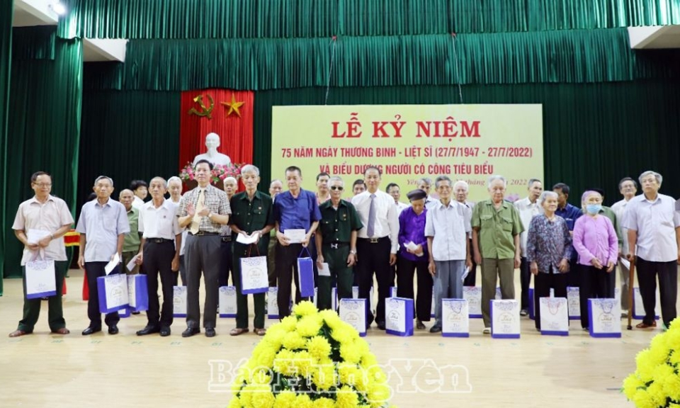 Huyện Yên Mỹ kỷ niệm 75 năm Ngày Thương binh - Liệt sỹ và biểu dương người có công tiêu biểu