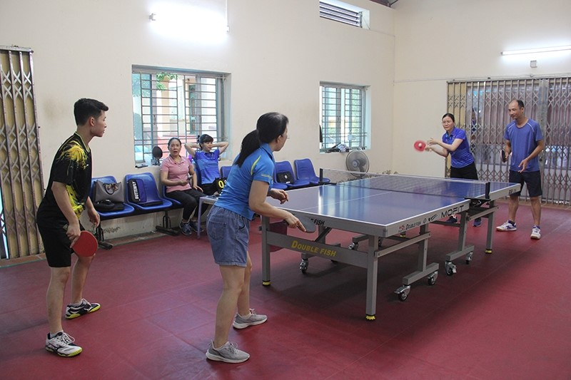 Trận đấu đôi nam nữ môn bóng bàn