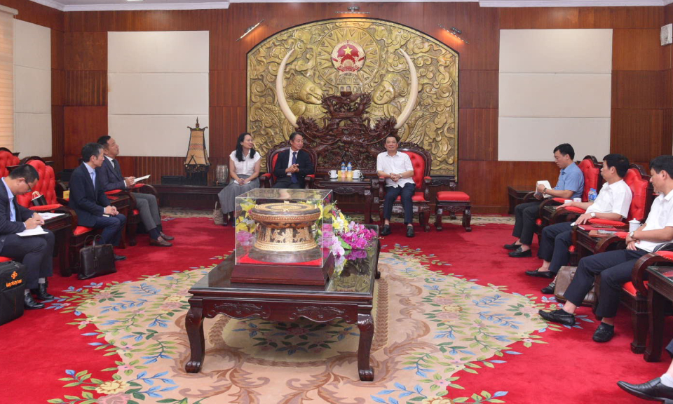 Chủ tịch UBND tỉnh Trần Quốc Văn làm việc với Tập đoàn Sumitomo Corporation (Nhật Bản)