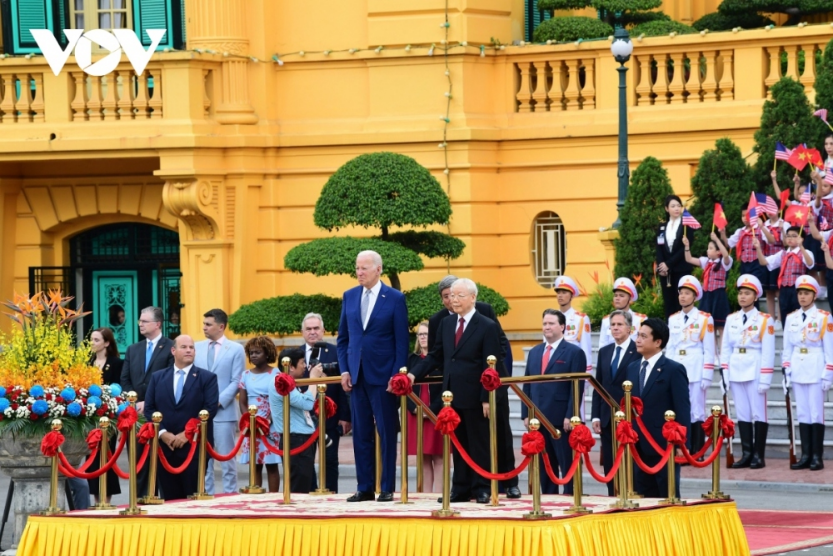  Tổng Bí thư Nguyễn Phú Trọng chủ trì lễ đón Tổng thống Hoa Kỳ Joe Biden