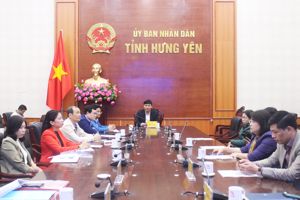 Các đại biểu dự hội nghị tại điểm cầu tỉnh Hưng Yên.