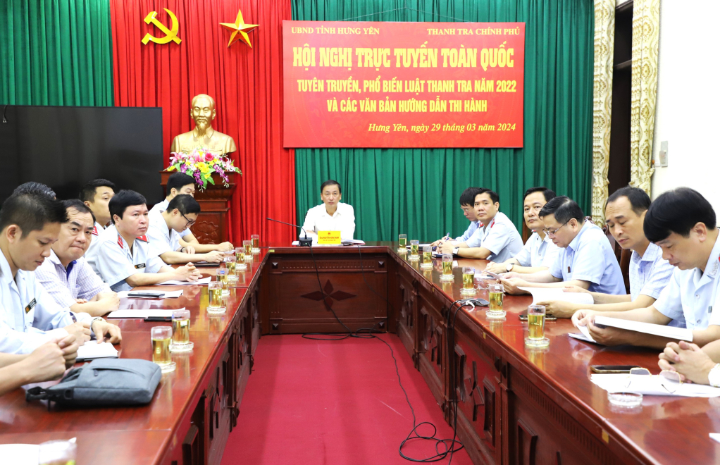 Các đại biểu dự hội nghị tại điểm cầu tỉnh Hưng Yên