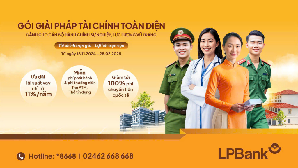  LPBank triển khai gói giải pháp toàn diện dành cho cán bộ hành chính sự nghiệp và cán bộ, chiến sĩ LLVT