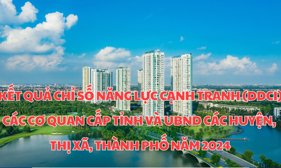 Kết quả chỉ số năng lực cạnh tranh (DDCI) các cơ quan cấp tỉnh và UBND các huyện, thị xã, thành phố năm 2024