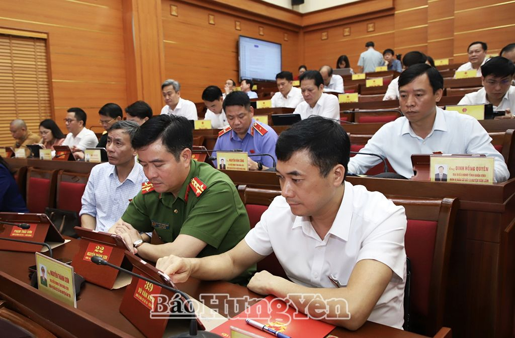 Đại biểu HĐND tỉnh biểu quyết thông qua các nghị quyết tại kỳ họp bằng phần mềm điện tử