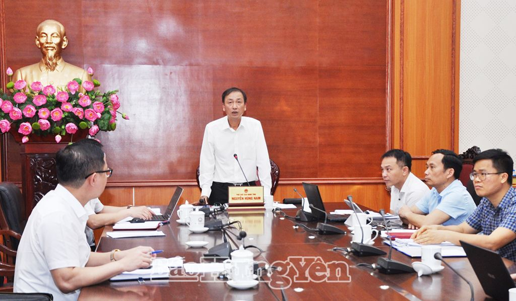 Đồng chí Nguyễn Hùng Nam, Phó Chủ tịch UBND tỉnh phát biểu tại phiên họp