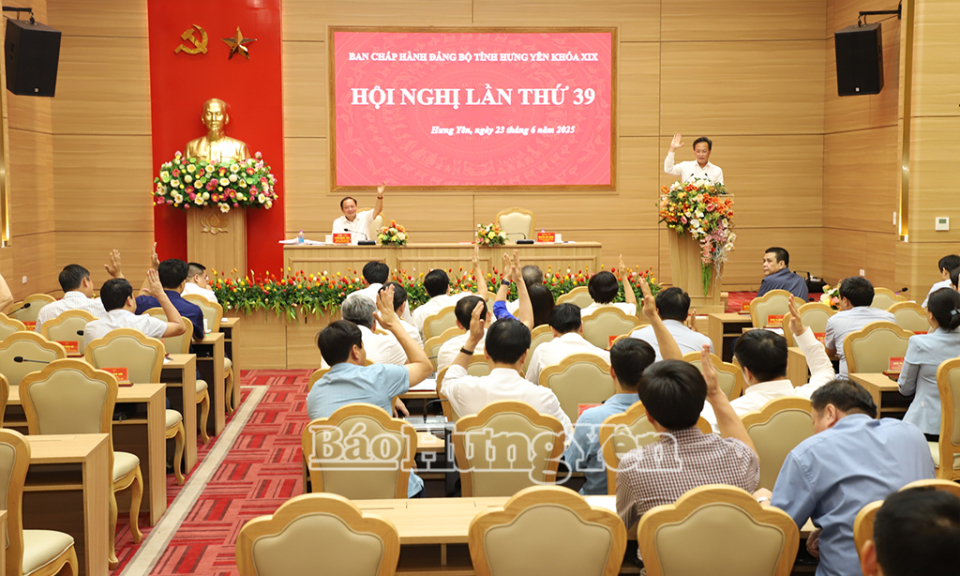 Hội nghị lần thứ 39 Ban Chấp hành Đảng bộ tỉnh khóa XIX