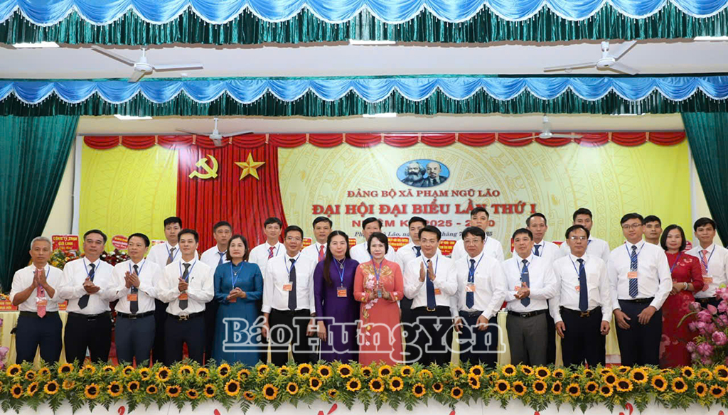 Ban Chấp hành Đảng bộ xã Phạm Ngũ Lão nhiệm kỳ 2025-2030 ra mắt đại hội