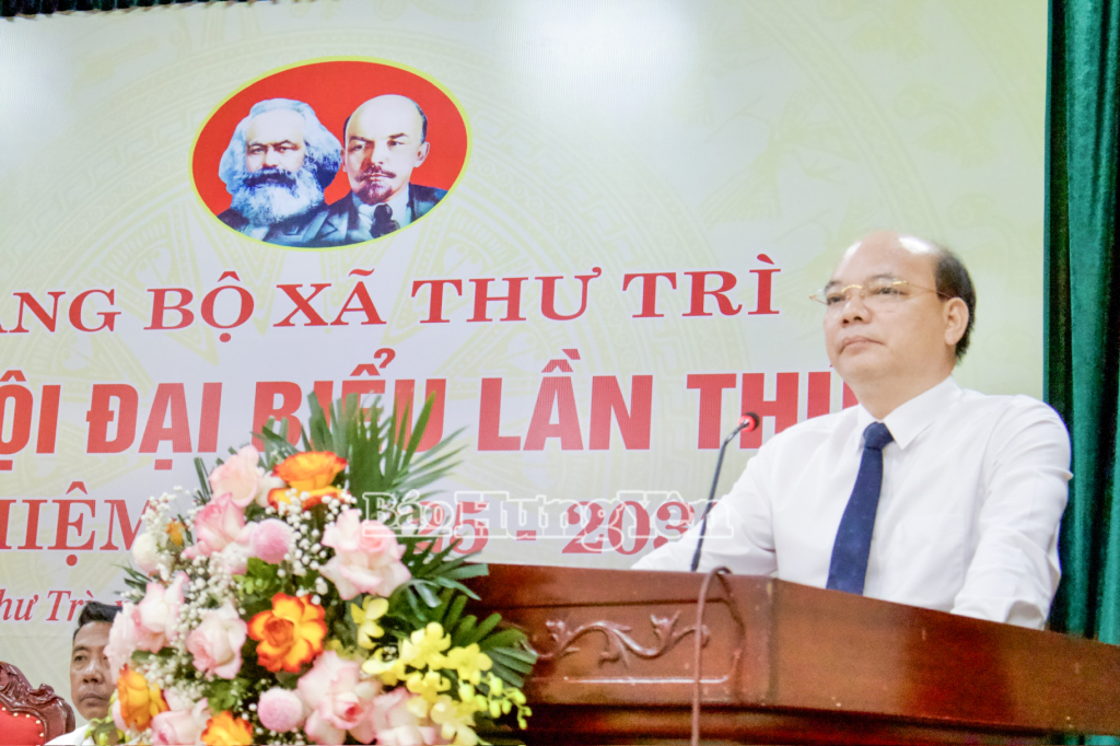 Đồng chí Đặng Thanh Giang, Ủy viên Ban Thường vụ Tỉnh ủy, Phó Chủ tịch HĐND tỉnh phát biểu chỉ đạo tại Đại hội.