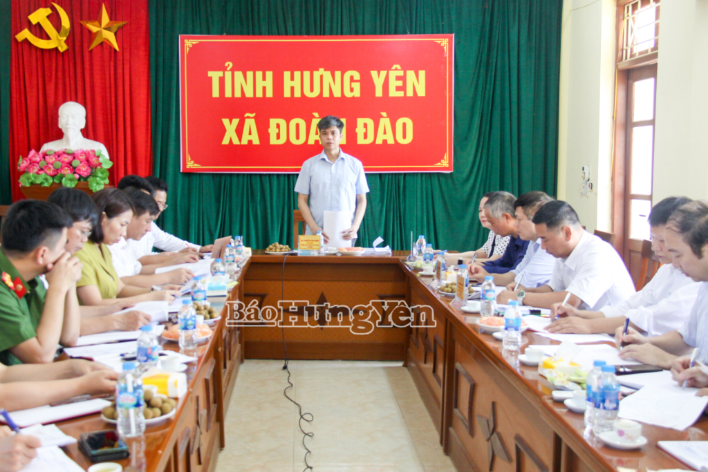 Đồng chí Nguyễn Văn Chiến, Ủy viên Ban Thường vụ Tỉnh ủy, Trưởng ban Tuyên giáo và Dân vận Tỉnh ủy phát biểu tại buổi kiểm tra.