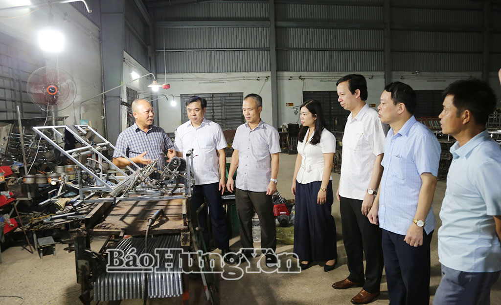 Cán bộ, hội viên Hội Nông dân tỉnh tham quan mô hình sản xuất máy cấy xã Đồng Châu.