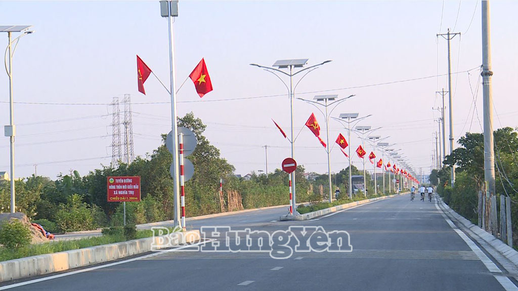 Tuyến đường NTM kiểu mẫu xã Nghĩa Trụ tham dự Cuộc thi “Tuyến đường nông thôn mới kiểu mẫu” tỉnh Hưng Yên năm 2024.