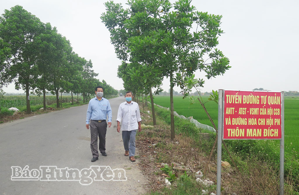 Tuyến đường tự quản do Hội Cựu chiến binh xã đảm nhiệm tại thôn Man Đích.