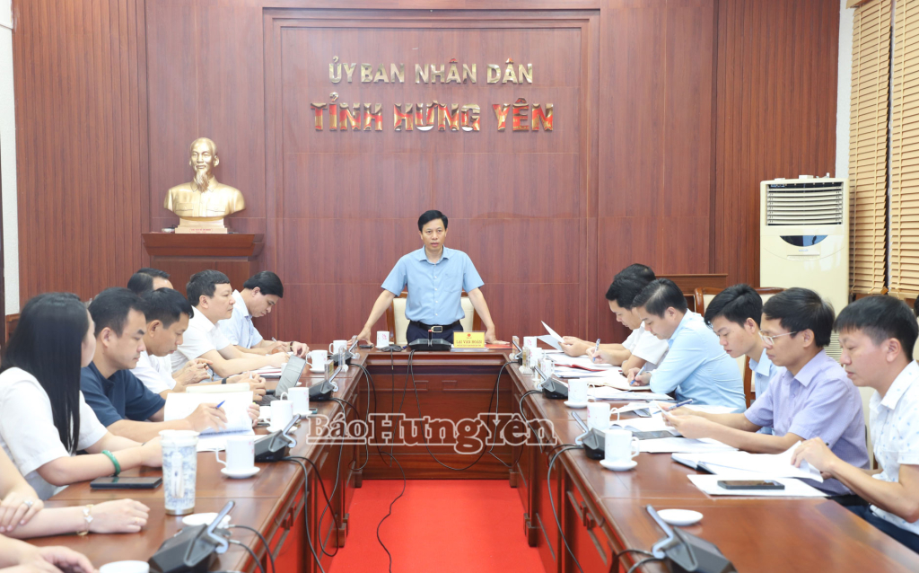 Đồng chí Phó Chủ tịch UBND tỉnh Lại Văn Hoàn phát biểu kết luận cuộc họp.