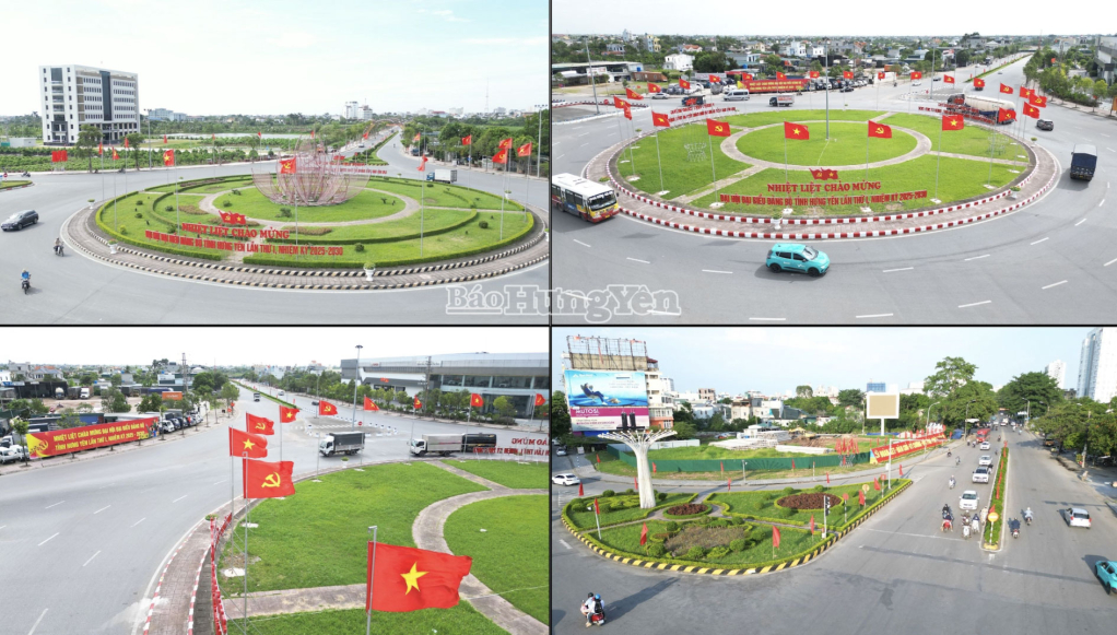 Các nút giao tại các tuyến đường cửa ngõ ở phường Trà Lý được trang hoàng rực rỡ cờ Đảng, cờ Tổ quốc, khẩu hiệu, pa nô chào mừng Đại hội, tạo nên không khí trang trọng và phấn khởi. 