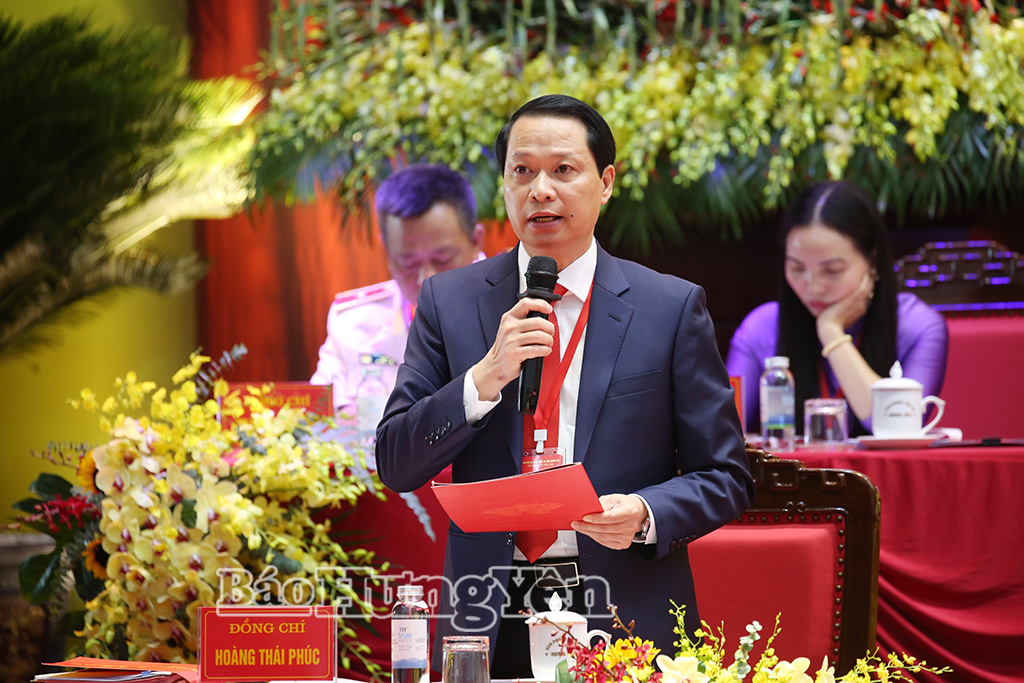 Đồng chí Hoàng Thái Phúc, Ủy viên Ban Thường vụ Tỉnh uỷ, Trưởng ban Nội chính Tỉnh ủy điều hành phần thảo luận.