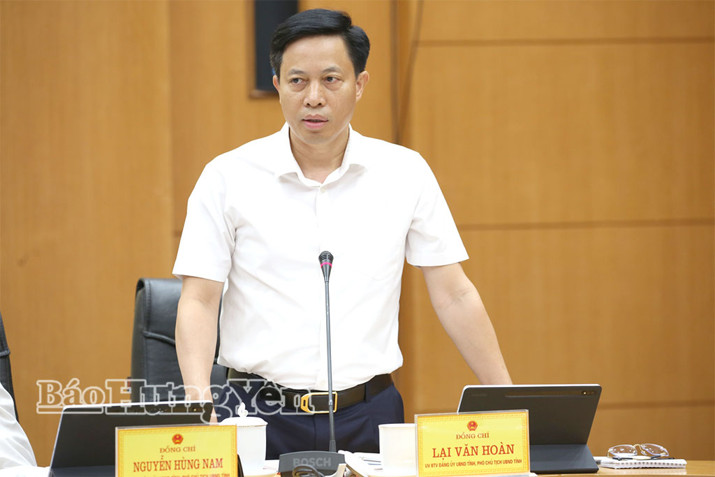 Đồng chí Lại Văn Hoàn, Phó Chủ tịch UBND tỉnh phát biểu tại phiên họp.