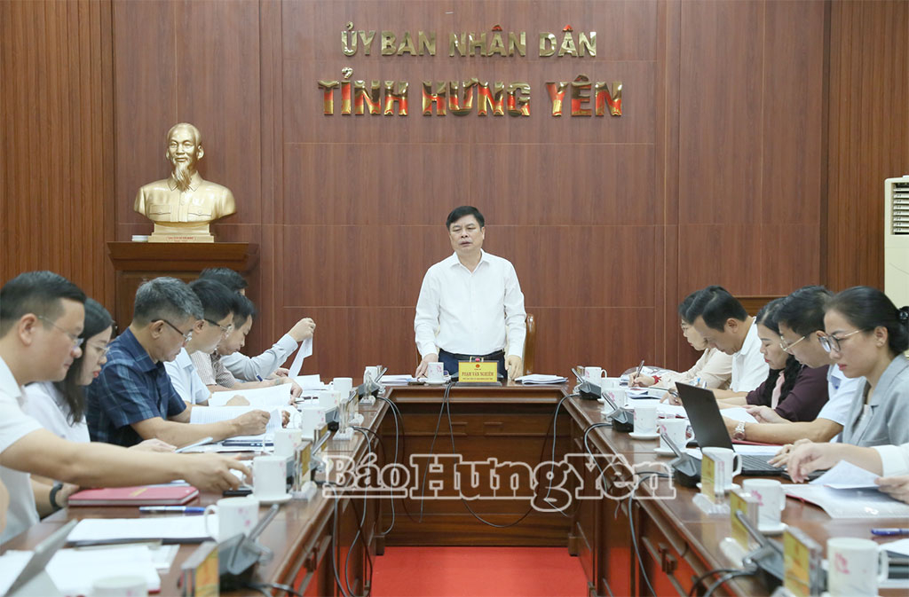 Đồng chí Phạm Văn Nghiêm, Phó Chủ tịch UBND tỉnh chủ trì cuộc họp.