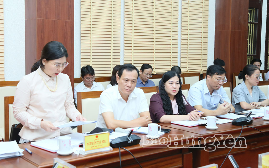 Lãnh đạo Sở Y tế báo cáo tại cuộc họp.
