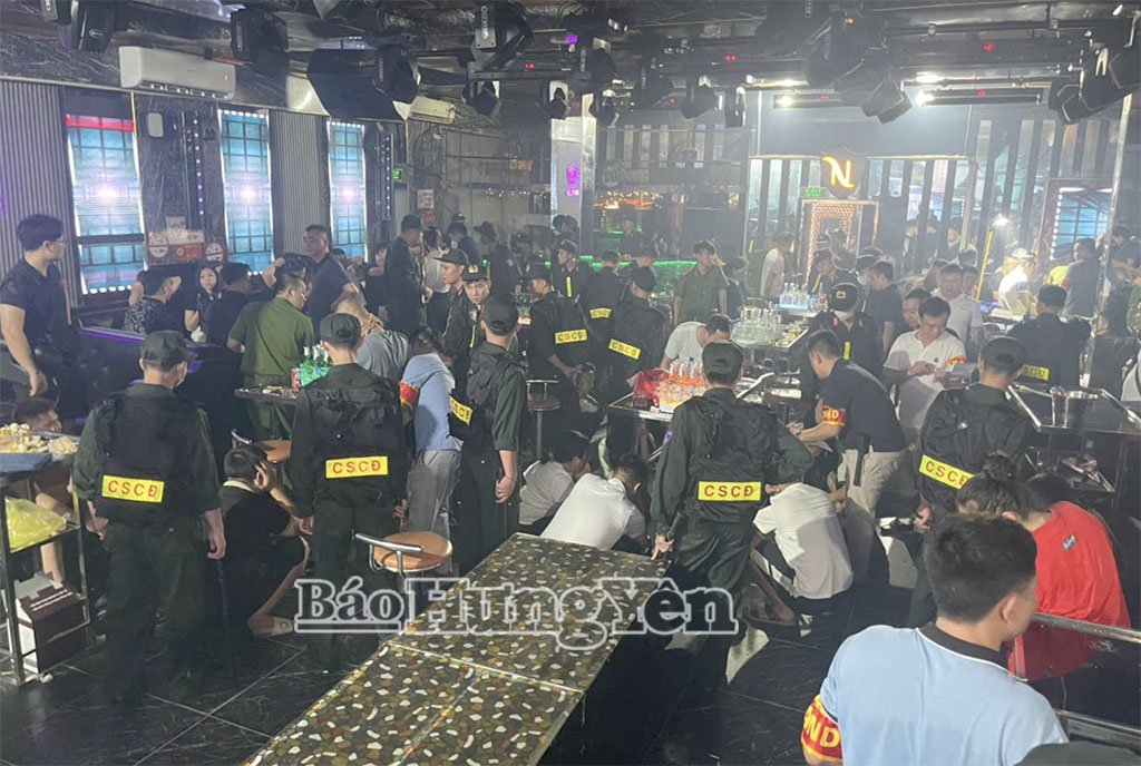 Lực lượng công an triệt phá điểm tổ chức, chứa chấp sử dụng và tàng trữ, mua bán trái phép chất ma túy tại cơ sở kinh doanh New Style Club (phường Thái Bình).
