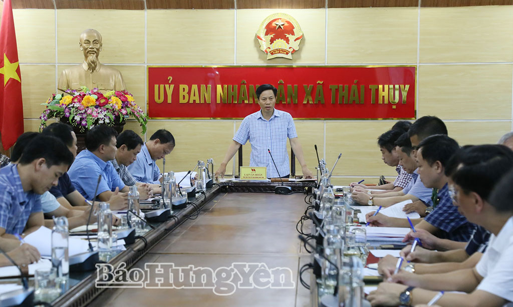 Đồng chí Lại Văn Hoàn, Phó Chủ tịch UBND tỉnh phát biểu tại cuộc họp.