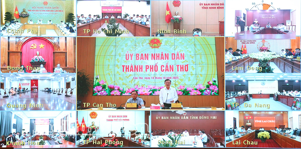 Điểm cầu các tỉnh, thành phố trong cả nước dự hội nghị.