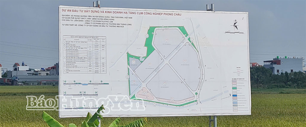 Dự án đầu tư xây dựng và kinh doanh hạ tầng CCN Phong Châu được công khai để Nhân dân biết, ủng hộ, giám sát triển khai.
