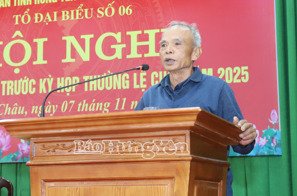 Đại diện cử tri phát biểu. Ảnh: Nguyễn Quỳnh 