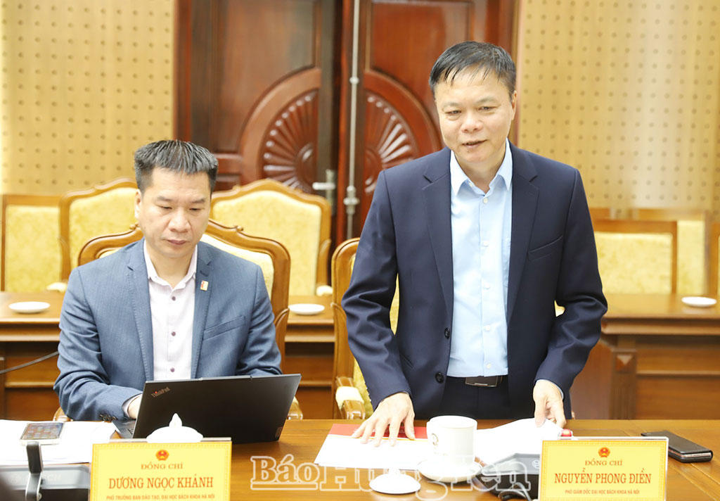 Đại diện Đại học Bách khoa Hà Nội phát biểu tại buổi làm việc.