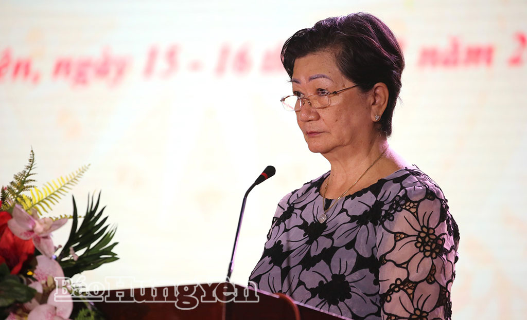 Bà Chea Kim Tha, Đại sứ đặc mệnh toàn quyền Vương quốc Campuchia tại Việt Nam phát biểu tại chương trình.