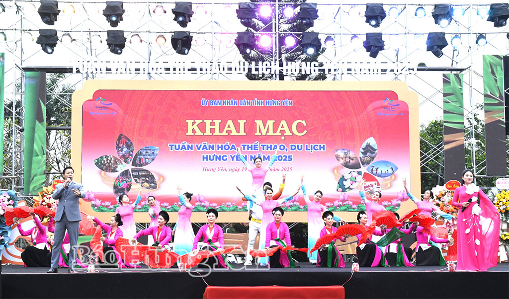 Một tiết mục nghệ thuật tại lễ khai mạc Tuần Văn hóa, Thể thao, Du lịch Hưng Yên năm 2025.