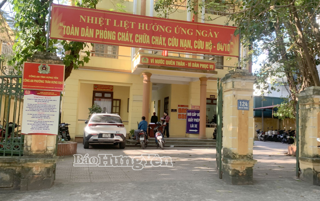 Trụ sở Công an phường Trần Hưng Đạo, số 124 Hai Bà Trưng, phường Trần Hưng Đạo, tỉnh Hưng Yên.