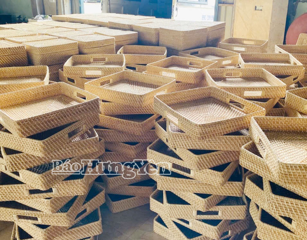 Sản phẩm của HTX mây tre xuất khẩu Liên Khê.