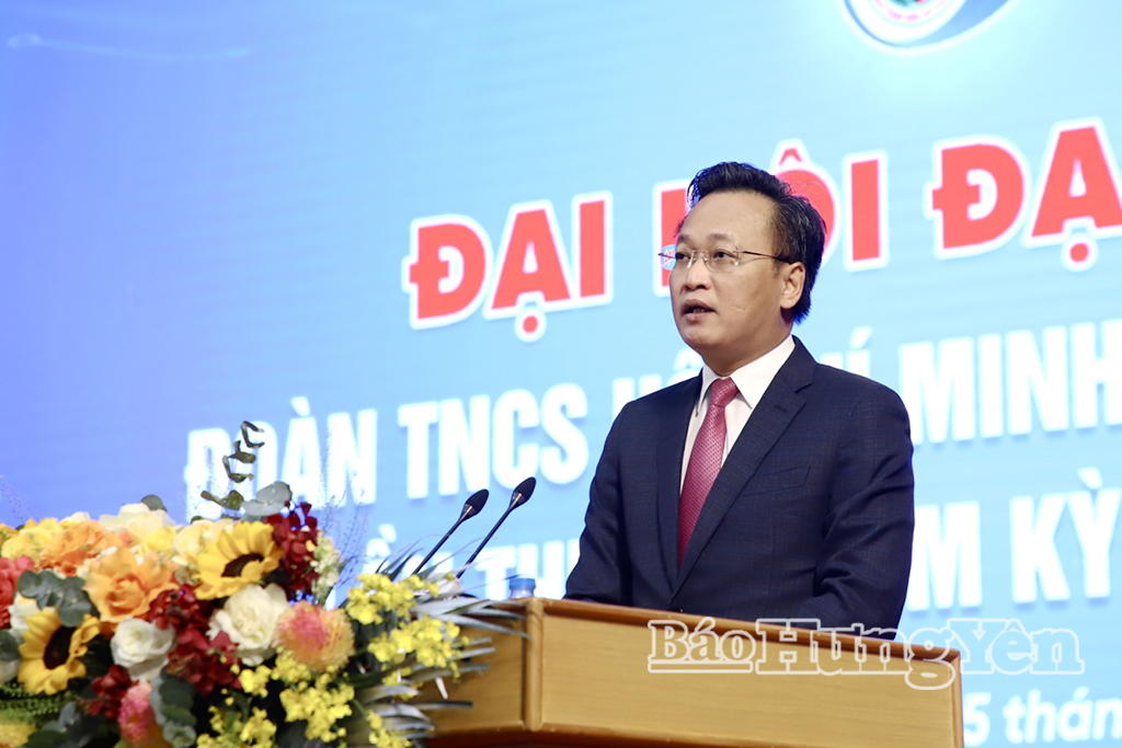 Đồng chí Bí thư Tỉnh ủy Nguyễn Hữu Nghĩa phát biểu chỉ đạo tại Đại hội.