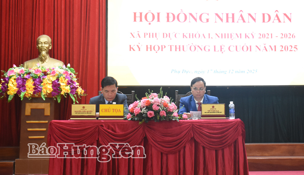 HĐND xã Phụ Dực tổ chức kỳ họp thường lệ cuối năm 2025. Ảnh: Duy Tùng 