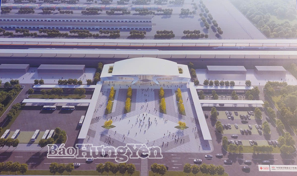 Phối cảnh tổng thể ga Lương Tài - phương án 2.