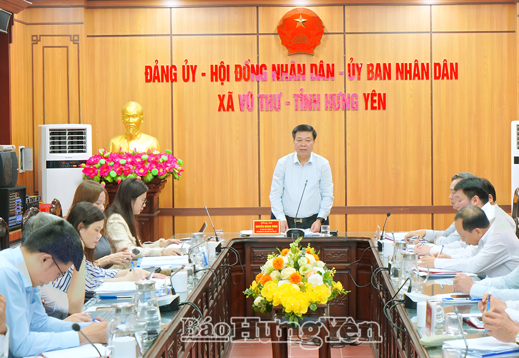 Đồng chí Nguyễn Quang Hưng, Ủy viên Ban Thường vụ, Chủ nhiệm Ủy ban Kiểm tra VV88 casino phát biểu kết luận buổi kiểm tra.