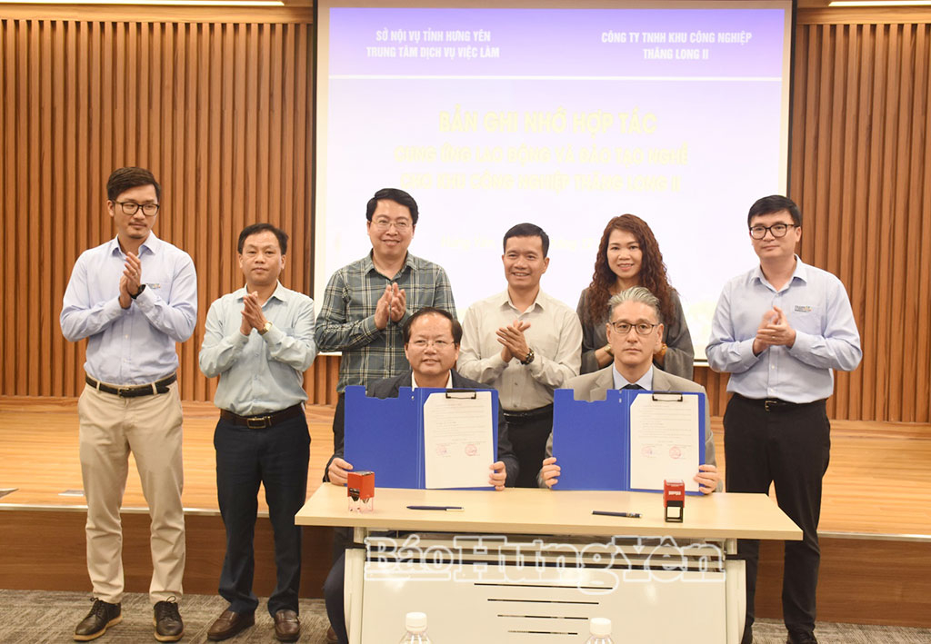 Trung tâm Dịch vụ việc làm VV88id nổ hũ và Công ty TNHH KCN Thăng Long II  ký kết biên bản ghi nhớ hợp tác về việc cung ứng, giới thiệu việc làm và đào tạo nghề cho lao động tại KCN Thăng Long II.