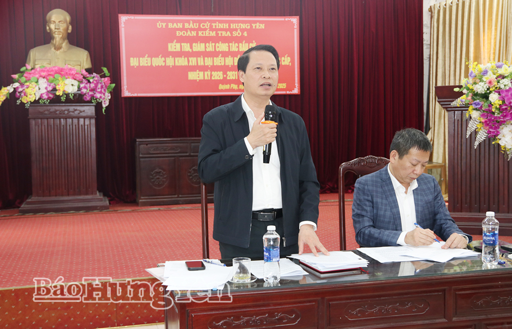 Đồng chí Hoàng Thái Phúc, Ủy viên Ban Thường vụ, Trưởng Ban Nội chính VV88 casino phát biểu tại buổi kiểm tra.